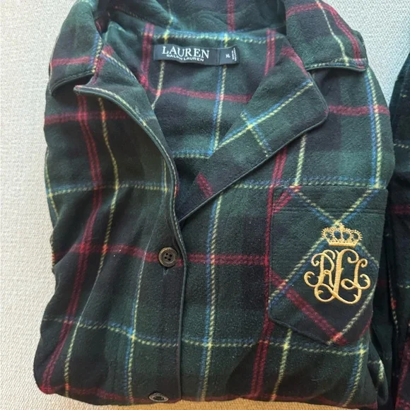 Lauren Ralph Lauren Women’s Plaid Pajama Set - Black, Red, and Green, XL - NWOT - Picture 2 of 4